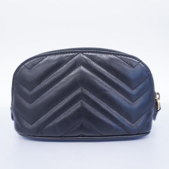 GUCCI Pouch GG Marmont 625544 Leather Black Women's - Picture 10 of 10